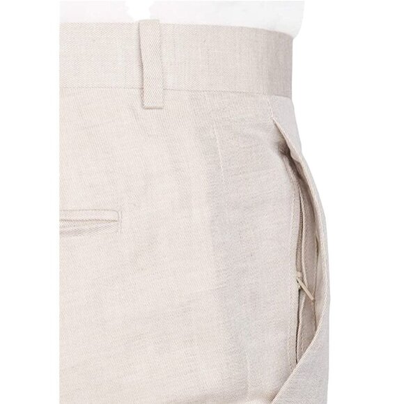 Perry Ellis 36x29 Portfolio Trouser Linen Pants Lightweight Mens Slacks Cream - Picture 14 of 14